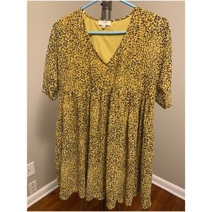 Cheetah patterned babydoll dress